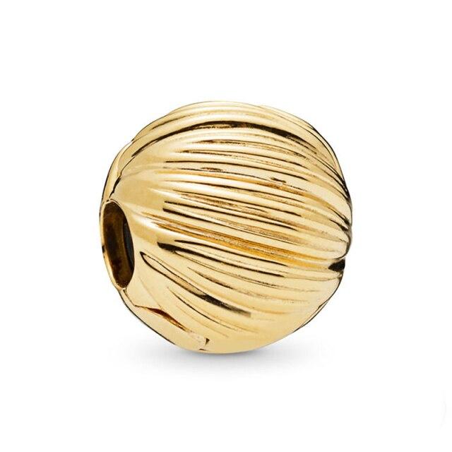 925 Sterling Silver Colorful Beads Transparent Shiny Row Clip Charm Fit Women Bracelet DIY Jewelry