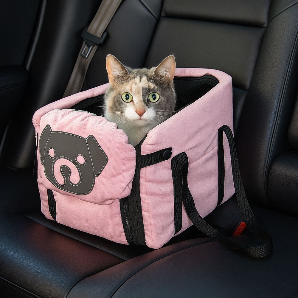 Multifunction Large Capacity Pet Car Seat Breathable Adjustable Harness Car Safety Seat Foldable Pet Car Luggage Travel