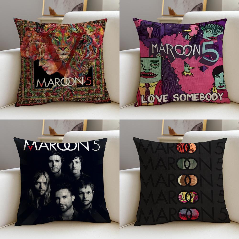 Pop MMaroon 5S Cushion Cover Breathable and skinfriendly linen pillowcase square removable and washable cushion