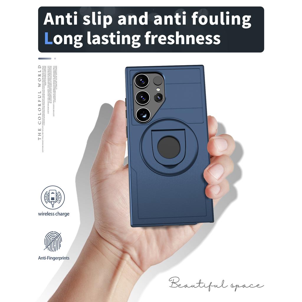 Магнитный чехол-кольцо-подставка для Samsung Galaxy S24 Ultra, чехол для телефона из ПК+ТПУ