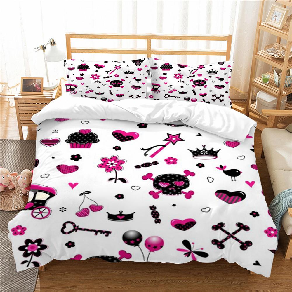 Покрывало на кровать с принтом 3D-черепов, комплект пододеяльников, комплект постельного белья для мальчиков и девочек, односпальный размер, высокое качество