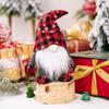 Cute Christmas Checkered Gnome Doll Red Black Christmas Rudolf Doll  New Year Festival Gifts