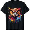 Cool Owl On Colorful Painted Owl T-Shirt