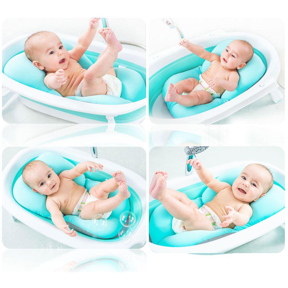 Подушка для детской ванны, противоскользящая подушка для новорожденных, складной детский коврик, сиденье для купания малышей, поддержка спины для детской ванны