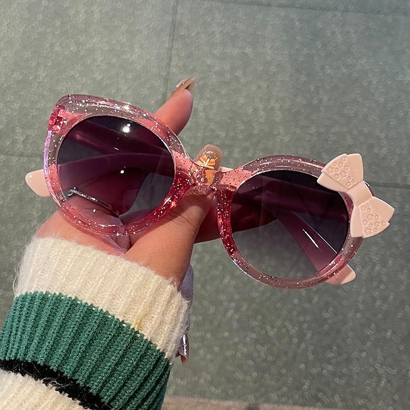 Classic Butterfly Childrens Sunglasse For Girls Plastic Pink Glasses Vintage Anti-Reflective Sun Glasses For Sunshades Uv400