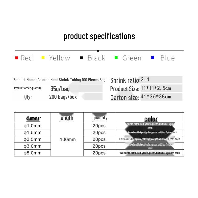 100PCS Colorful Heat Shrink Tubing Set - Household Wire Insulation Solution