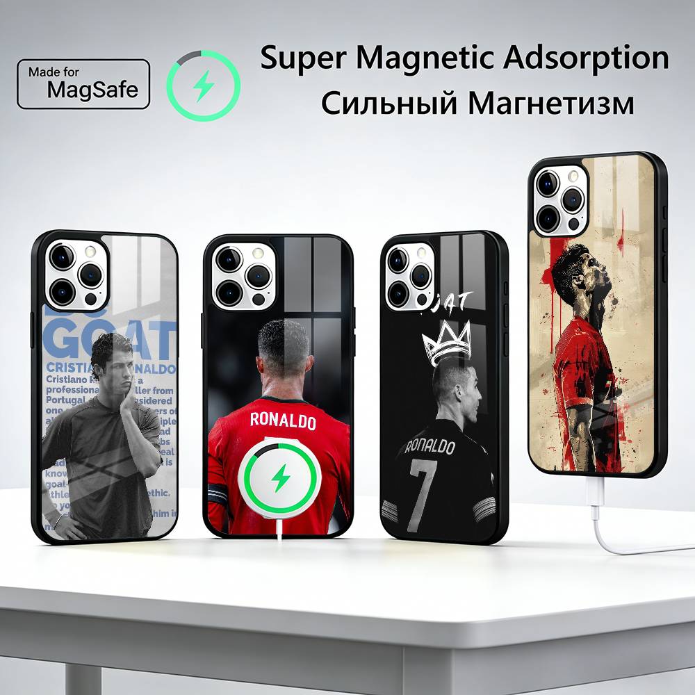 F-Famous Football Players C-CR7 Phone Case For iPhone17,16,15,14,13,12,11 Plus,Pro Max, New Magnetic Wireless Charging