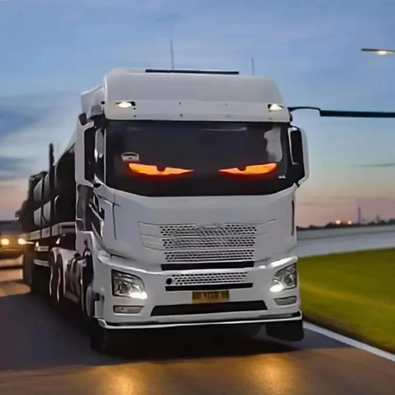 Автомобильные светодиодные знаки Огни Свет Дьявольские глазки для грузовика такси лобового стекла Светящийся светодиодный знак Огни для глаз Гибкий светодиодный экран