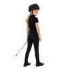 Girls Equestrian Riding Zip Up Stand Collar Ruffled Sleeves Contrast Trim Top Anti Slip Full Seat Breeches Outfit