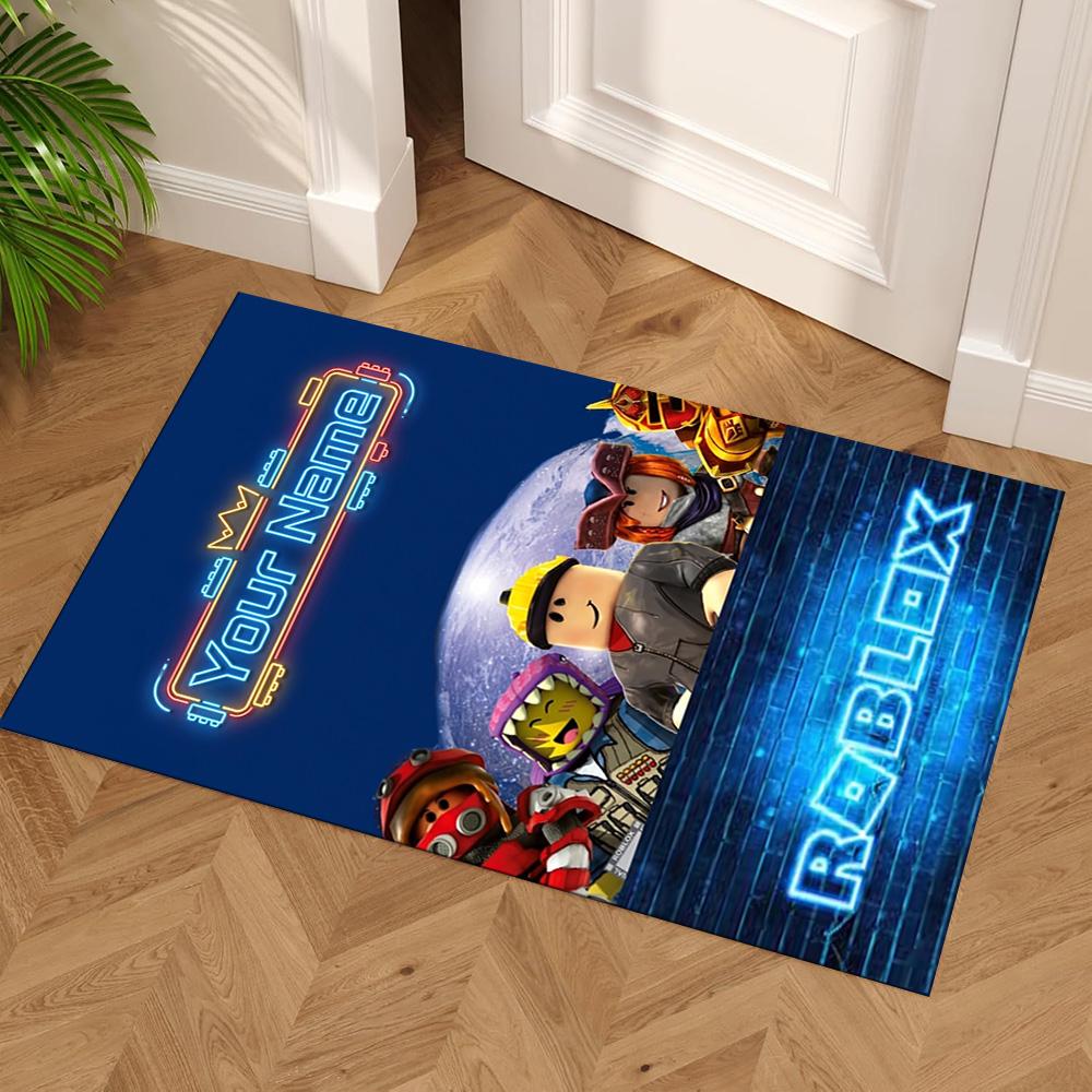 Roblox Customized Name Floor Rug Office Rug Suitable for Dormitory Dining Room Foyer Kitchen Antislip Carpet Decorate Offices Birthday/Christmas Gift