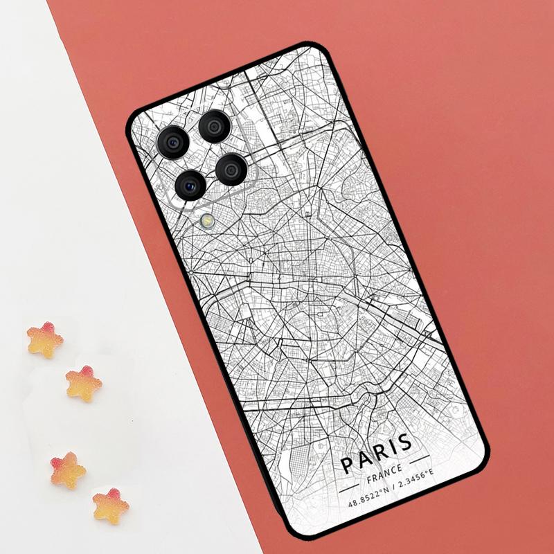 London Country Sketch City Map For Samsung Galaxy M06 M16 M33 M13 M35 M53 M11 M21 M31 M55 M15 M14 M34 M54 M12 M32 M52 Case