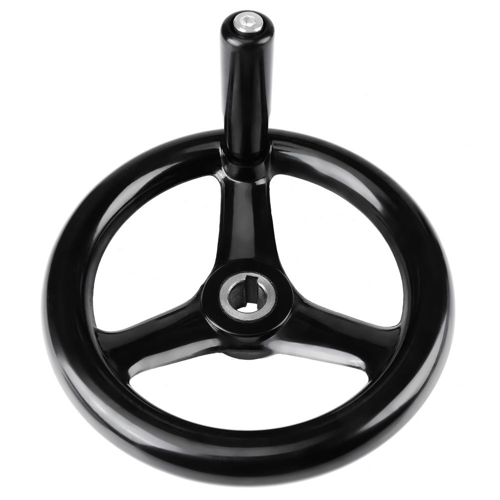 1 шт. Черный 3-спицевый пластиковый маховик с вращающейся ручкой для фрезерного станка