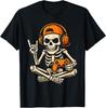 Halloween Skeleton Gamer Video Gaming Teenage Boys Men Kids T-Shirt
