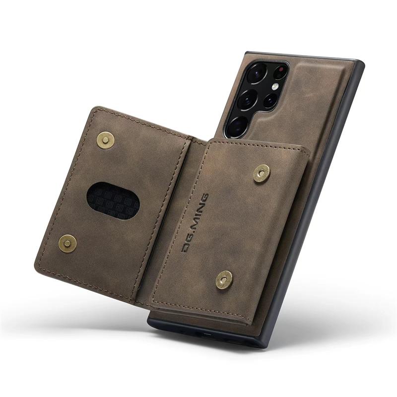 M2 для Samsung S24 Ultra Magnetic Suspension Card Holder Защитный кожаный чехол S23 Ultra Два в одном Раздельный чехол для мобильного телефона