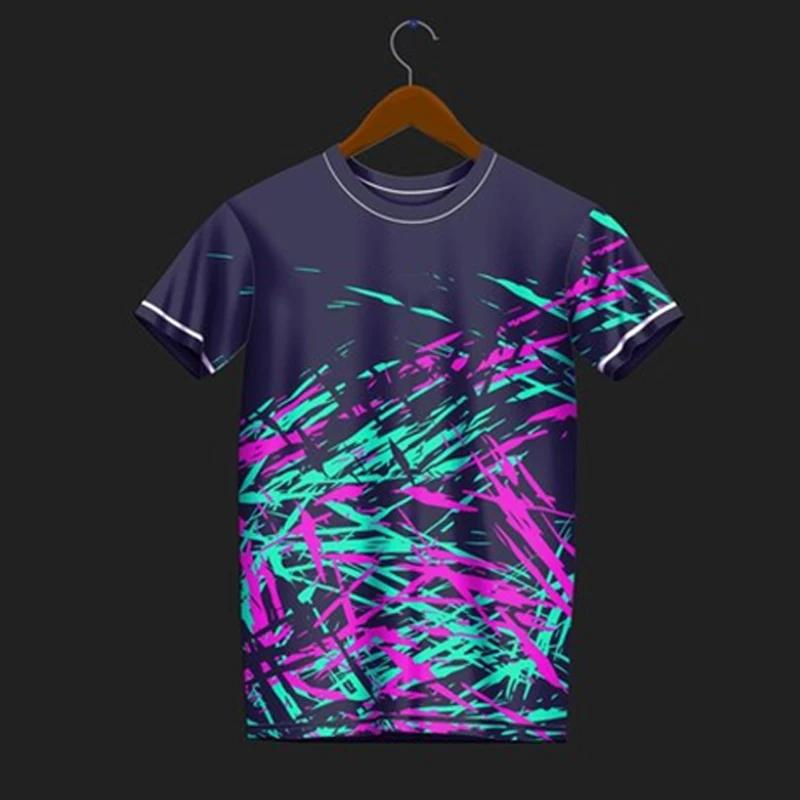 Спортивная футболка, летняя мужская 3D быстросохнущая одежда для бадминтона, настольный теннис, бег, фитнес, тренировочная одежда для соревнований, топ