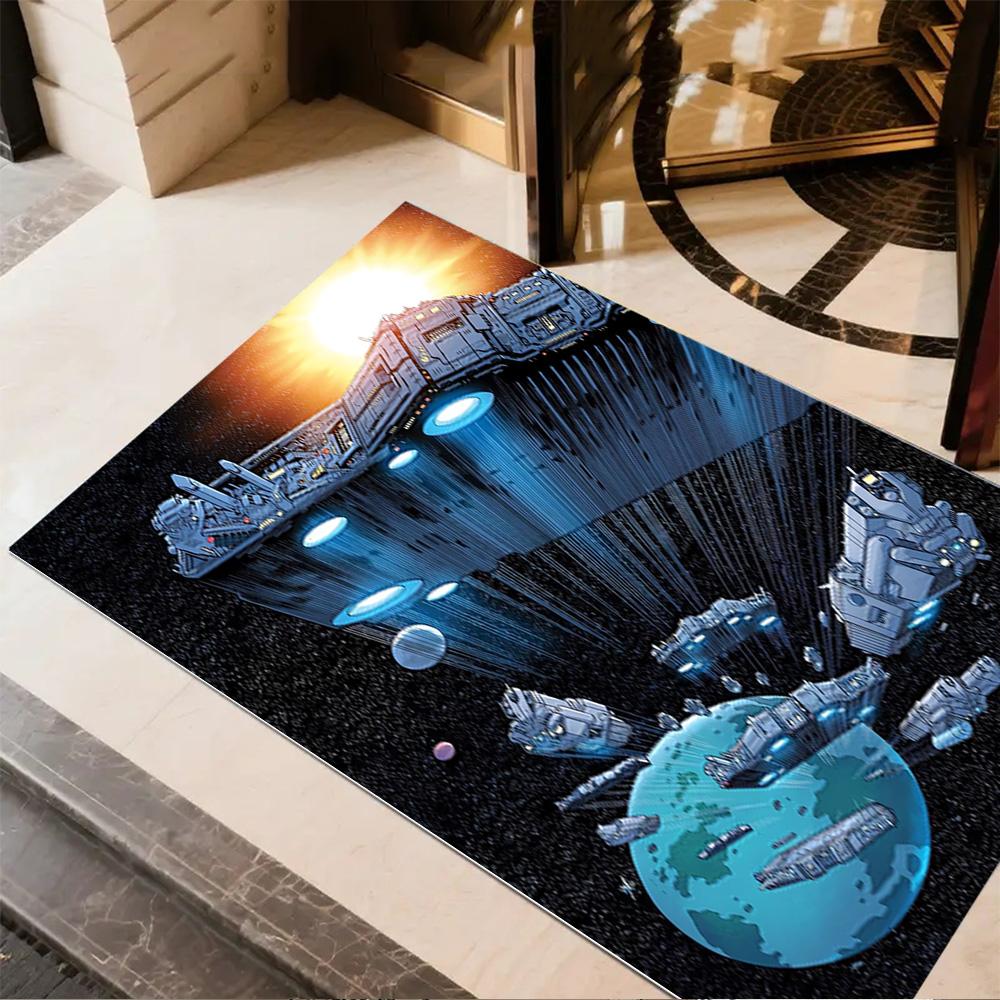1pc Star Wars space station themed home carpet non-slip design for office decor gift living room bedroom