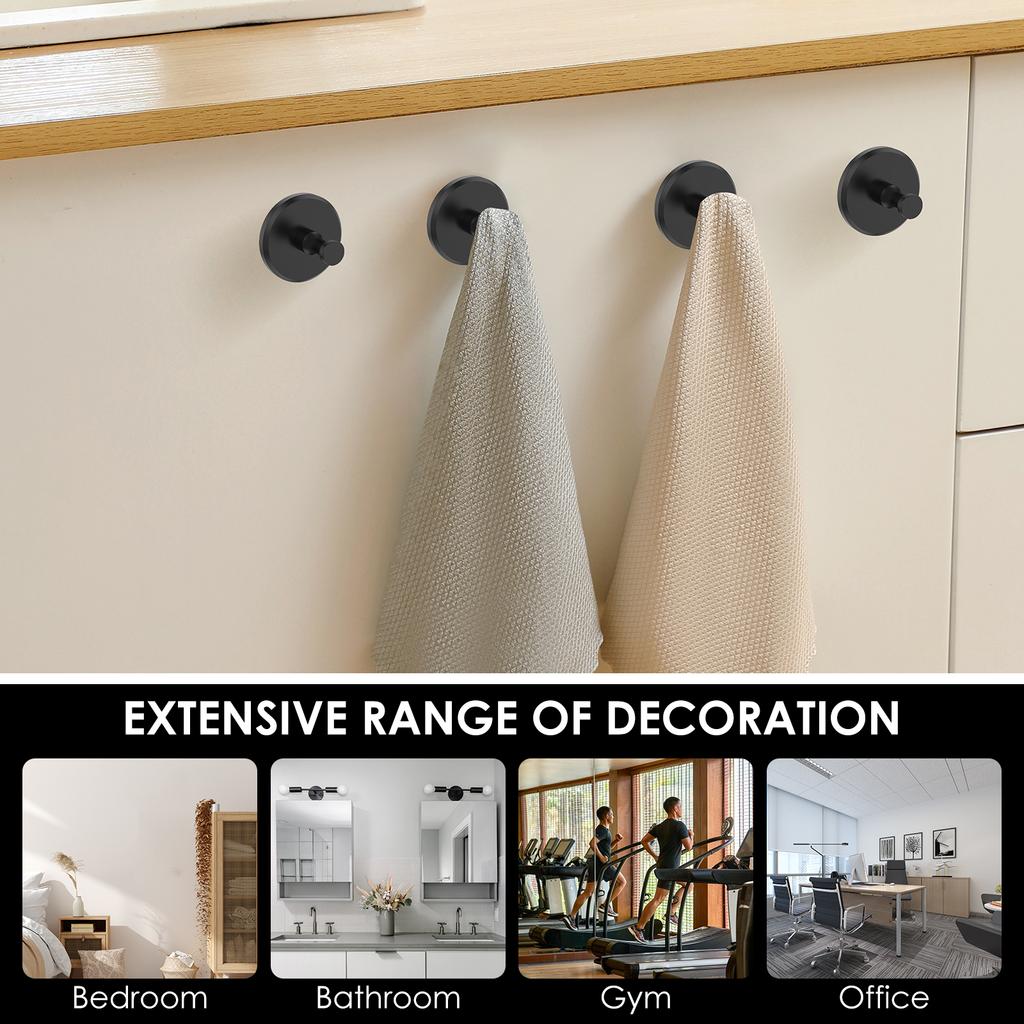 2/6Pcs Stainless Steel Suction Cup Hook Punch-free Reusable Waterproof Rustproof Towel Holder For Home Kitchen Bathroom Hooks