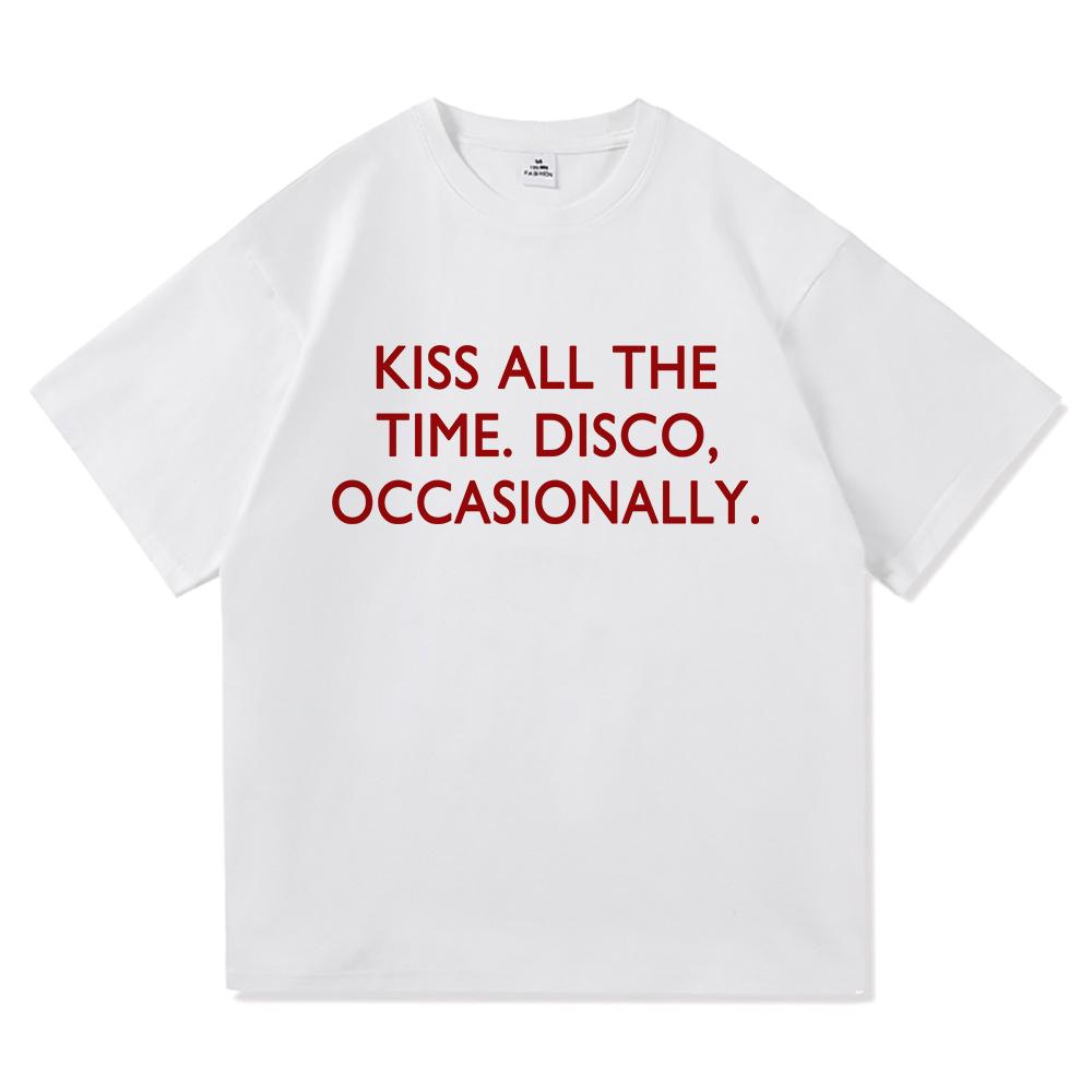 2026 Новый Альбом Kiss All The Time Диско Случайная Футболка Мужская Женская Одежда Харадзюку Высокое Качество Топы Хлопковые Футболки Винтажные