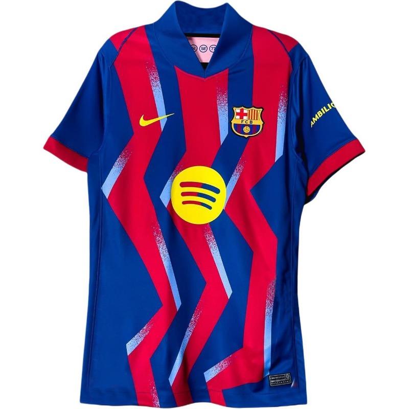 Nike Футбольная футболка третьего выездного комплекта Barcelona сезона 25/26, версия для болельщиков, удобная, с коротким рукавом, с буквой, мужская, FZ1304-432
