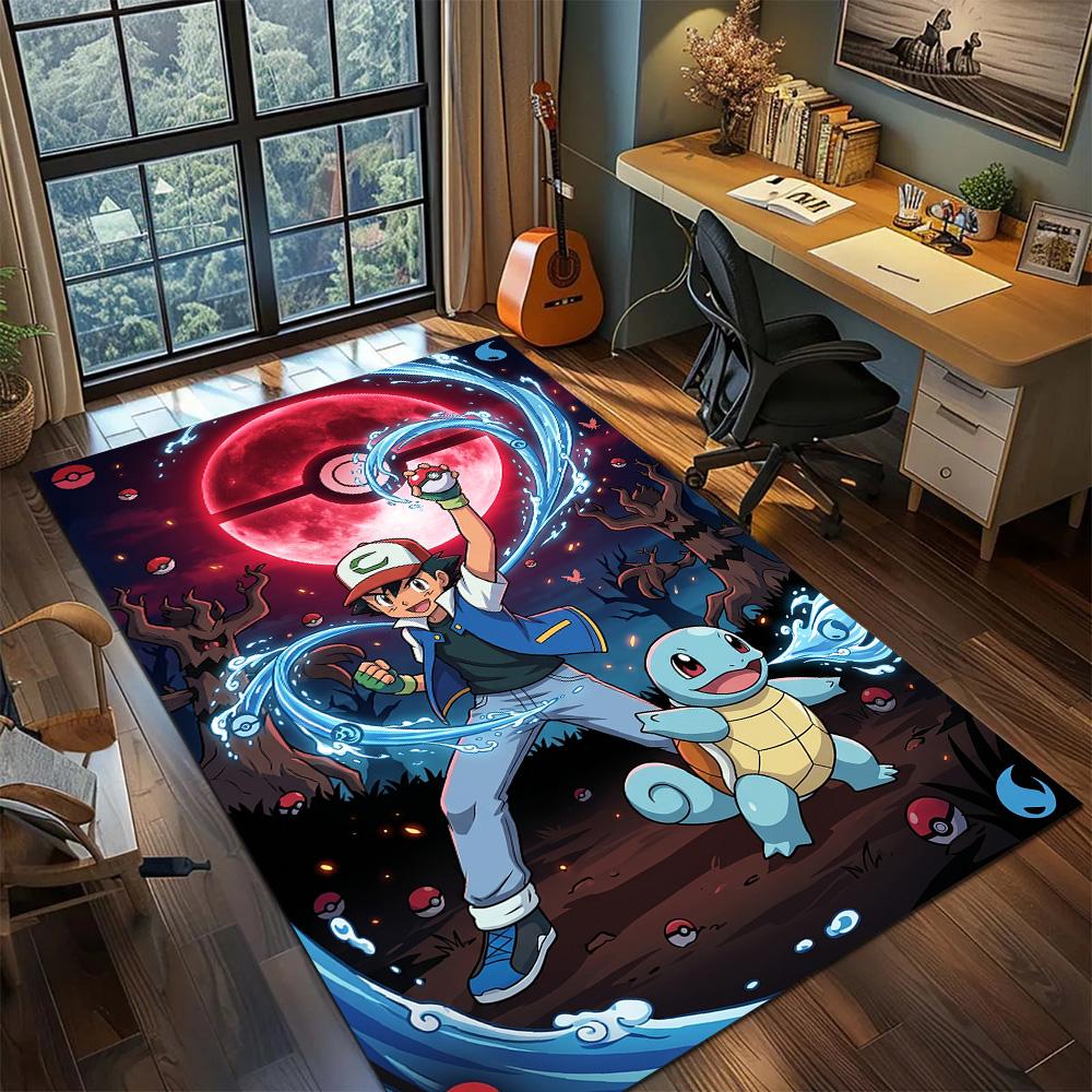 Pokémon Carpet Floor Mat Gamer Bedroom Home Decor Washable Non Slip Large Area YUN6512