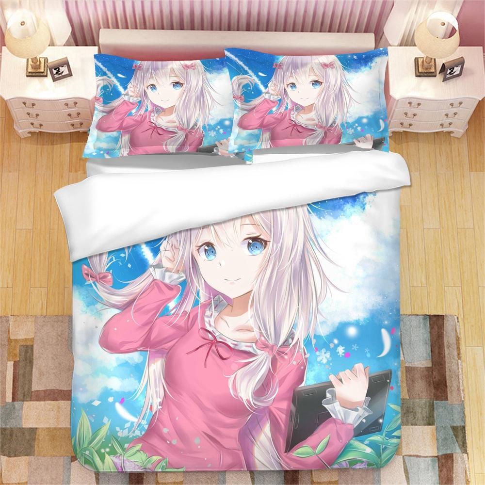 Аниме-девушка Изуми Сагири 3D-печатный комплект постельного белья King Duvet Cover Pillow Case Одеяло Cover Постельное белье Постельное белье Домашний текстиль