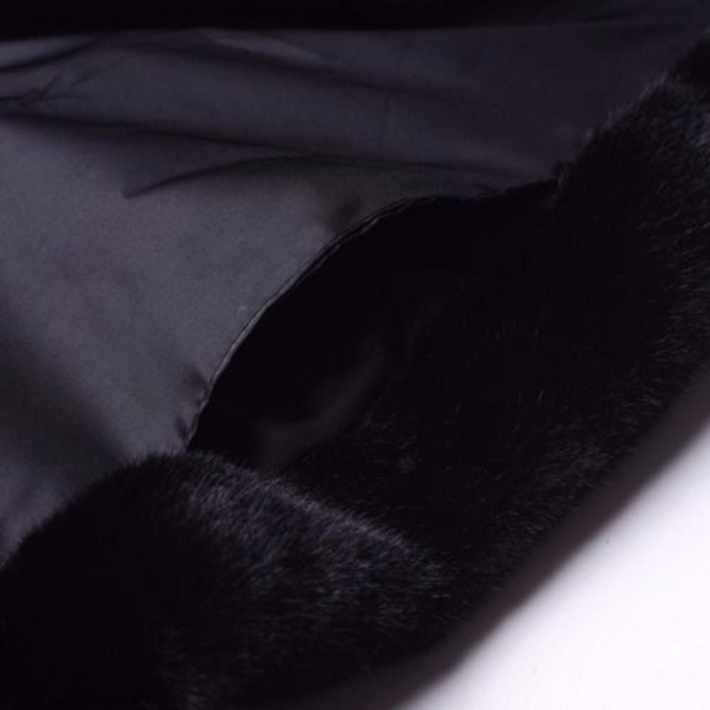 Mink Fur Jacket Mink Whole Mink Fur Medium and Long Women's Hooded Mink Coat