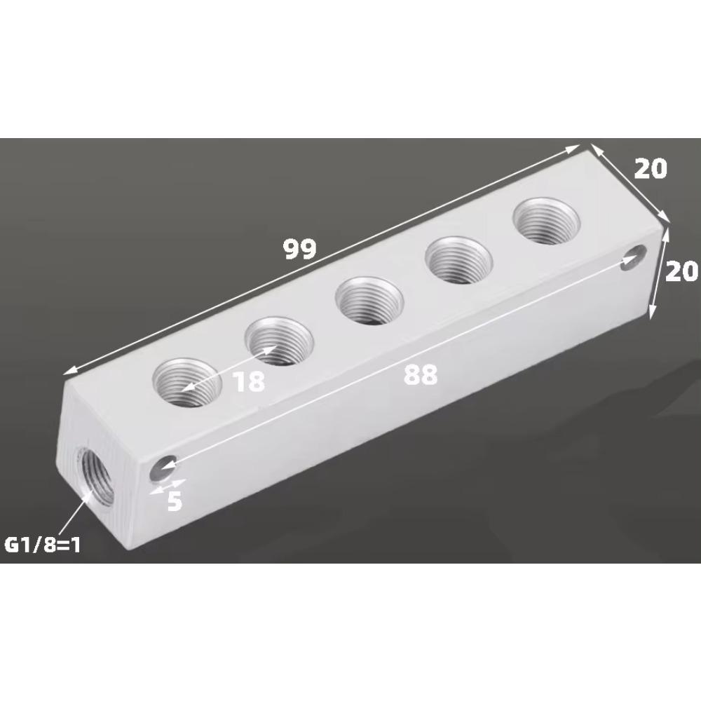 1/8" 1/4" 1/2" BSP Внутренняя резьба 2 3 4 5 6-ходовой 4-8 портов Сплошной алюминиевый коллекторный блок-распределитель Пневматический фитинг Компрессор воздуха