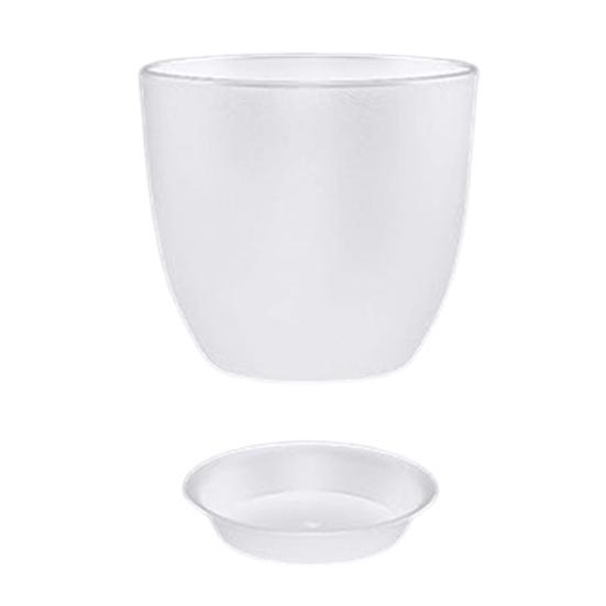 Цветочный горшок с поддоном Пластиковый горшок для растений с дренажными отверстиями Современный декоративный кашпо для комнатных и уличных растений Садовые комнатные растения