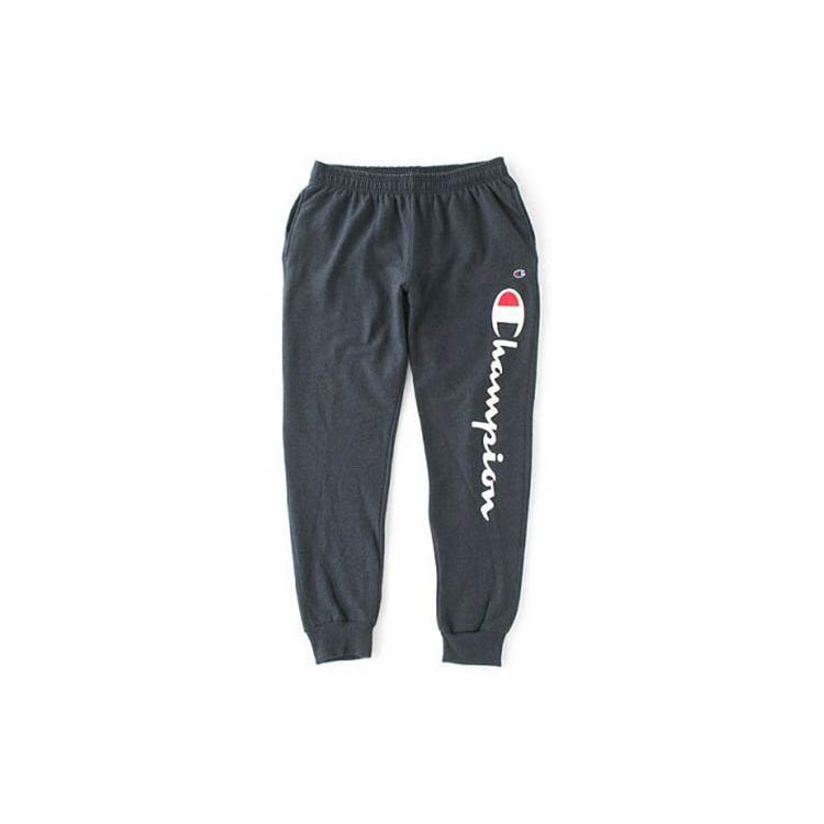 Champion Grass Print Sweatpants With Fleece Lining Sweatpants US Version Unisex Navy Gray Cyan GF22H Y07234 4QC