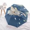 Elephant,Stars,Inspirational Theme Automatic Compact Folding Cute Umbrella - Portable and Durable, 8-Bone Iron Umbrella for All Weather07070