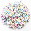 50Pcs 6mm 26 Letter Acrylic Loose Beads DIY for Necklace Bracelet Pendant Jewelry Making