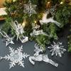 Christmas Tree Decoration Acrylic Plastic Transparent Snowflake Elk Ins Pendant Photo Props Christmas Decorations Hanging Orname