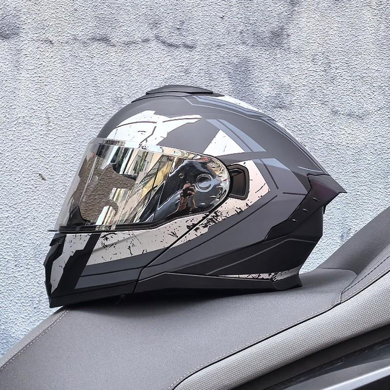 DOT ECE Certified Full Face Motorcycle Helmet Men Women Flip-Up Design ABS Shell All Season Use