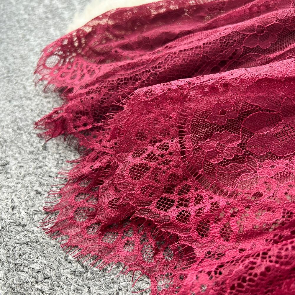 Платье высокого класса для женщин на осень, французская мода, кружевное, с длинными рукавами, пэчворк, с акцентом на талии, плиссированное длинное платье