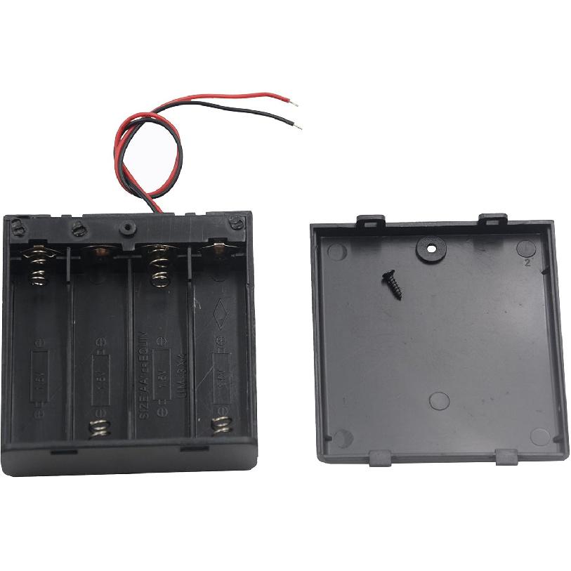 (Pack of 2 4 AA 6V Battery Holder with Switch, 4X 1.5V AA Battery Holder with Leads and Switch