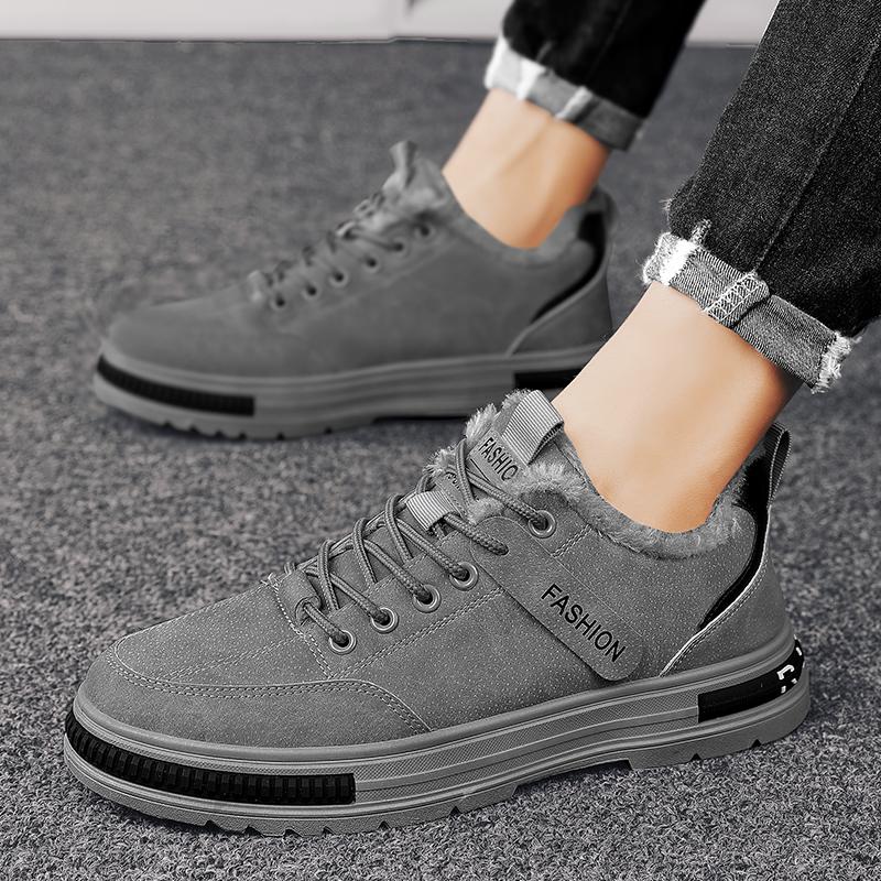 Зимние мужские толстые и мягкие теплые и модные низкие хлопковые туфли повседневные хлопковые туфли рабочая защитная обувь
