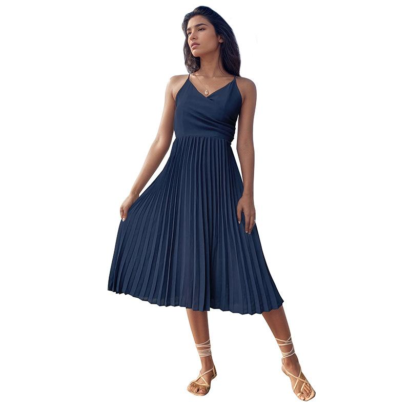 Летнее женское платье с лямкой на шее без рукавов Свободные длинные платья