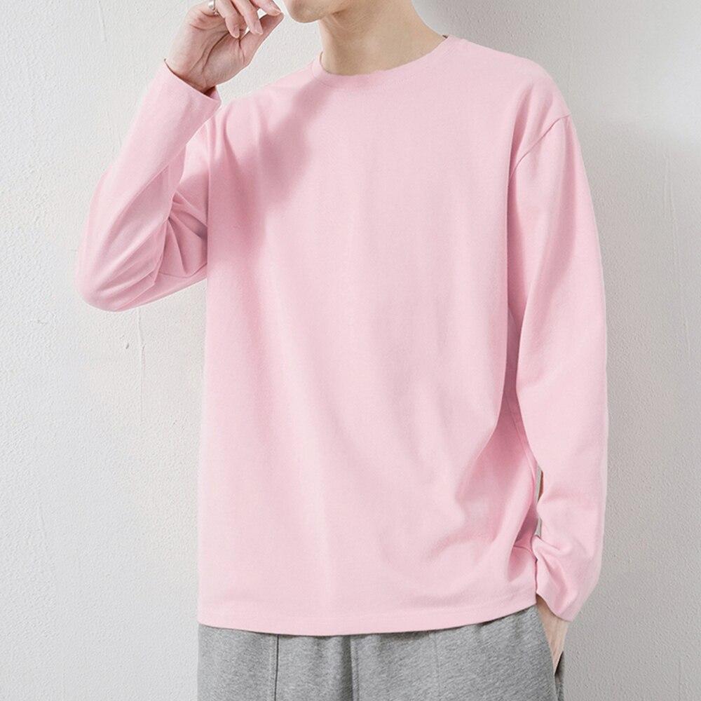 Мужская футболка брендового качества из 100% хлопка, однотонная мужская футболка с длинными рукавами, однотонная женская футболка, футболки для мужчин, топы