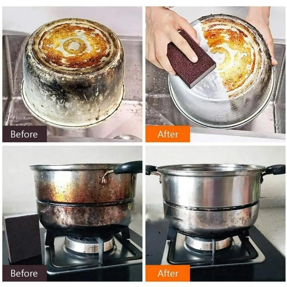 10pcs Cleaning Dish Cleaning Sponge Brush Emery Scouring Pads  Kitchen Tools Gadgets