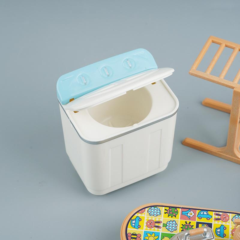 Креативные миниатюрные имитационные аксессуары Мини детский игровой домик Кукольный домик Набор стиральной машины Вешалка Корзина Модель Игрушка