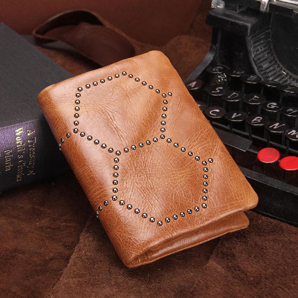 CONTACT'S Genuine Leather Wallet Men Vintage Coin Purse Male Portmane Card Holder Short Wallets