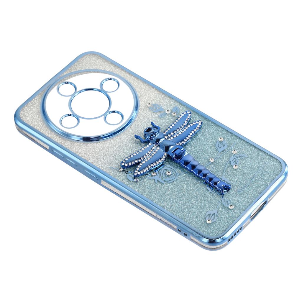 KADEM Чехол для телефона для Honor Magic8 Lite 5G / X9d 5G / X70 5G Стрекоза Подставка TPU Цветы Блестки Чехол для телефона