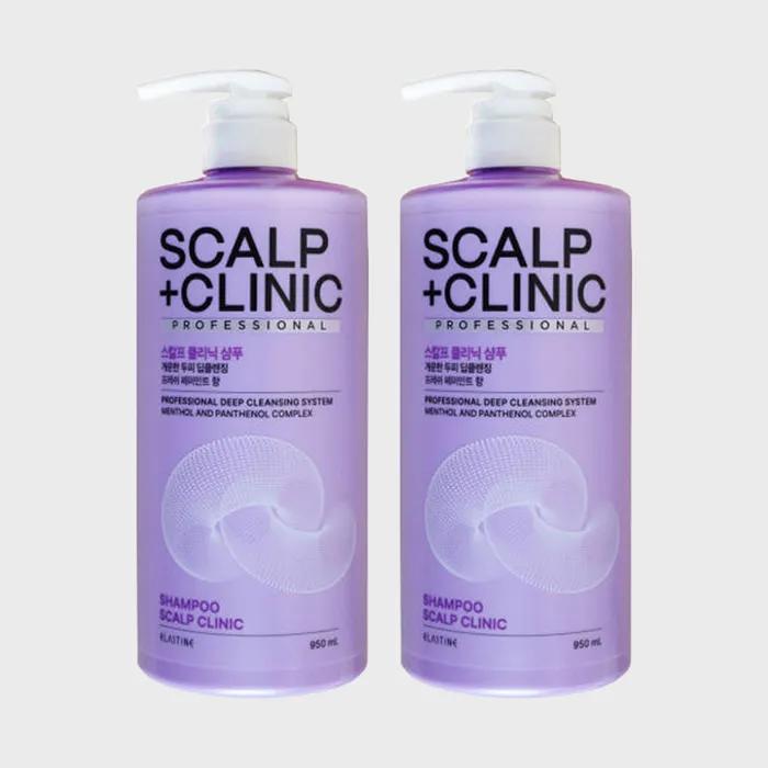 Elastine_ Scalp Clinic Mildly Acidic Scalp Deep Cleansing Shampoo Fresh Peppermint Scent 950ml X 2