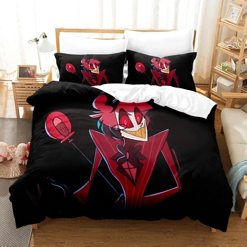 Отель Hazbined Мультяшный Чарли Вагги Аластор AD Комплект постельного белья с наволочкой Пододеяльником Мягкий Односпальный Двуспальный Queen King