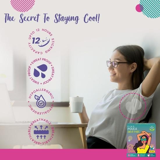 PINQ POLKA Подушечки от пота для подмышек для женщин и мужчин | Подушечки подмышек | Предотвращают появление пятен | Поглощают пот и неприятный запах | Воздухопроницаемые - 28 шт.