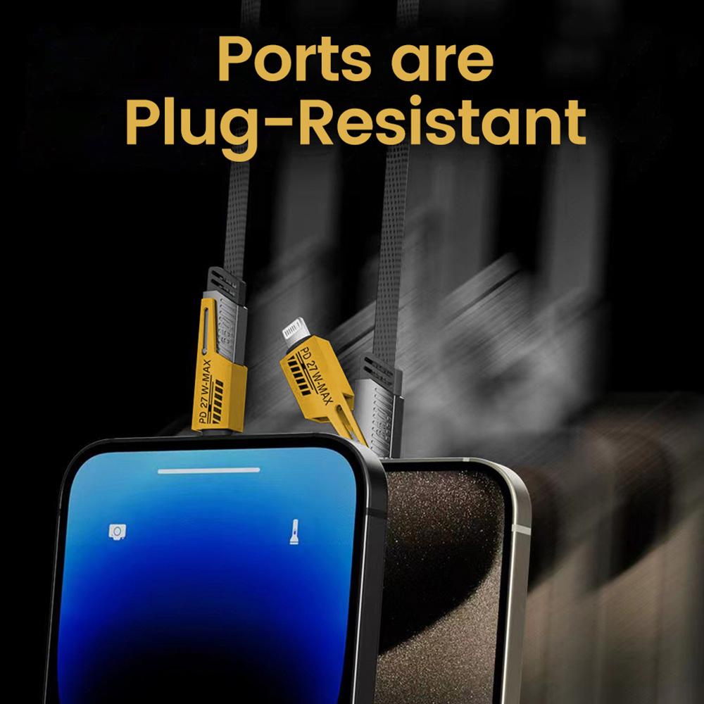 2 в 2 PD 65 Вт 27 Вт USB-кабель Type C с двумя разъемами Lighting Mecha Style для быстрой зарядки USB-кабелем C для iPhone 15 Samsung Xiaomi