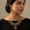 Metal Necklace Earrings Set Water Drop Pendant Ethnic Style Necklace Set  Wedding Party