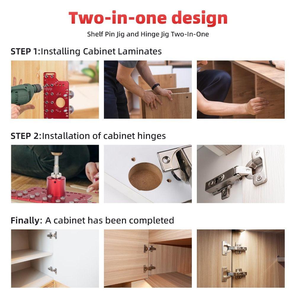 Регулируемая глубина сверления Шаблон-кондуктор для сверления Точное позиционирование Точный 2-в-1 Кондуктор для сверления дверных ручек Быстрое сверление