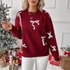 2025 New Sweet Style Bow Jacquard Autumn/Winter Sweater