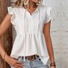 Новая летняя женская рубашка с рюшами и швами в европейском и американском стиле, женская, больших размеров